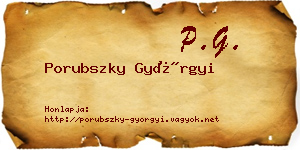 Porubszky Györgyi névjegykártya
