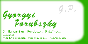 gyorgyi porubszky business card
